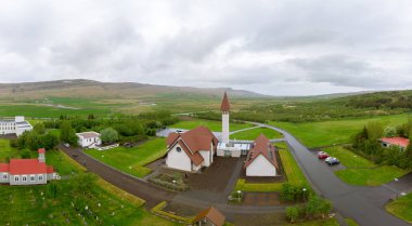 Reykholt, Borgarbygg, İzlanda-Haziran 9, 2018: Reykholt yapıldı Snorri Sturluson ev, yazar, şair ve year1241 içinde daha öldü