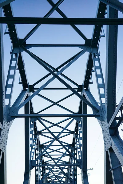 Estructura Metálica Parte Superior Del Puente Ferroviario —  Fotos de Stock