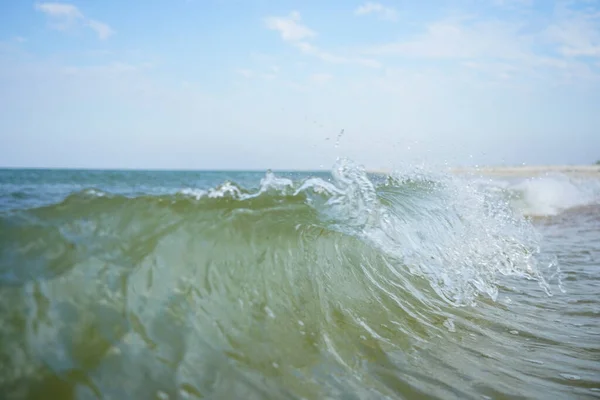 Błękitne Fale Morza Się Zbliżają Struktura Fali — Zdjęcie stockowe