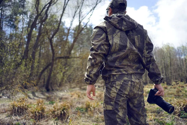 Wildlife Photographer Forest Camera — Stock Photo, Image