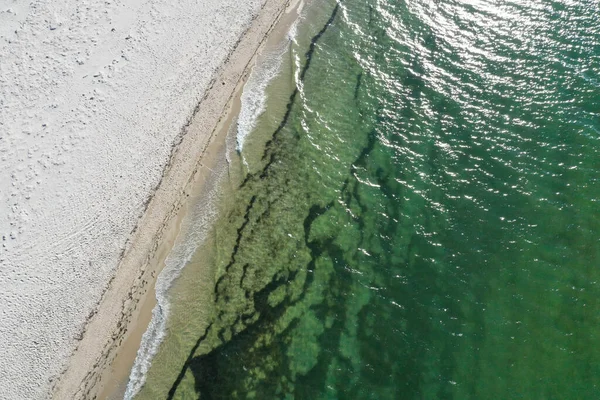 Eiland Het Uitzicht Zee Vanaf Top Azuur Water Wit Zand — Stockfoto