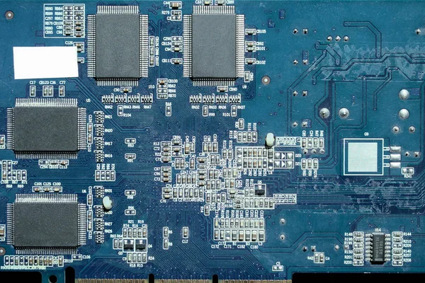 Close Micro Chip Circuit Board Stock Photo