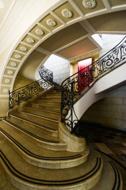 WARSAW, POLAND - JULY 29, 2018: Fryderyk Chopin Museum, main staircase clipart