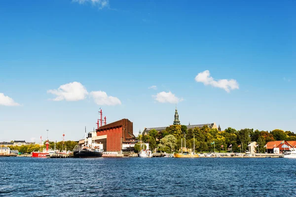 Стокгольм Вересня 2017 Видом Djurgarden Гра Парк Музей Васа Відображення — стокове фото