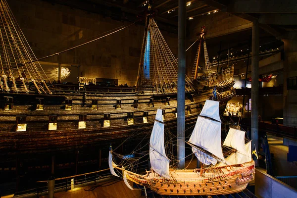 Stockholm Sweden September 2017 Small Model Vasa Ship Vasa Museum — Stock Photo, Image