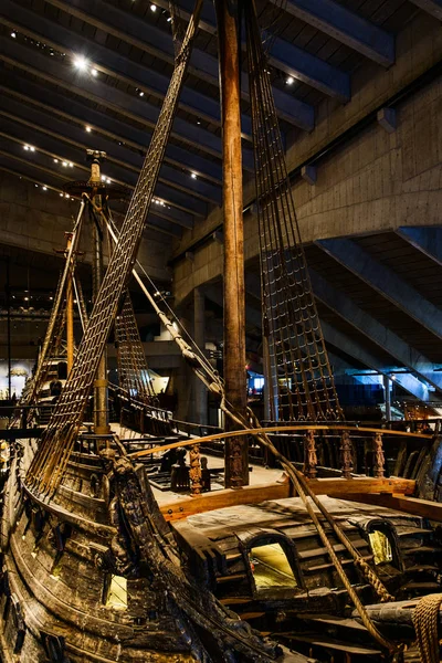 Stockholm Suécia Setembro 2017 Museu Vasa Estocolmo Exibindo Navio Guerra — Fotografia de Stock