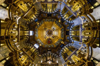 Aachen, Almanya - 26 Eylül, 2016: Aachen Katedrali, Aix-la-Chapelle Katedrali, Roma Katolik Kilisesi, 805 kutsanan Avrupa'nın en eski katedraller biri