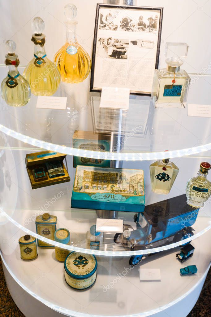 COLOGNE, GERMANY - SEP 23, 2016: 4711 brand store, old famous Cologne perfume shop of Eau de Cologne by Murer and Wirtz