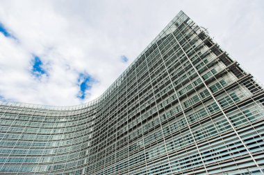 Cam ve metal modern Berlaymont bina konut avrupa komisyonu, Brüksel, Belçika 