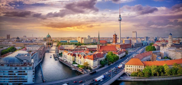 Panoramatický Výhled Centrum Města Berlína — Stock fotografie