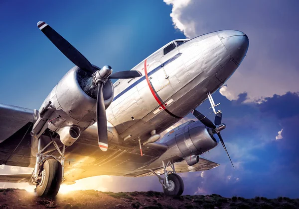 Historical Aircraft Cloudy Sky — Stock Photo, Image