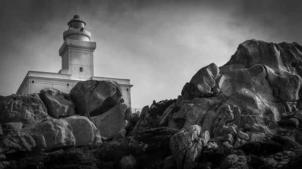 Black White Picture Lighthouse — Stock Photo, Image