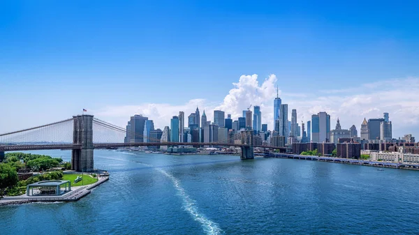 Panoramic View Skyline Manhattan Sunny Day — Stock Photo, Image