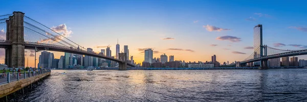 Panoramic View Lower Manhattan While Sunset — Stock Photo, Image