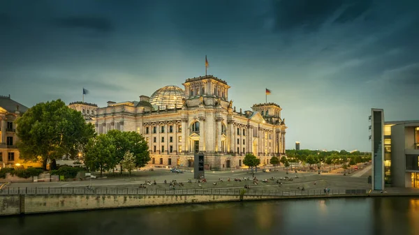 Německý Říšský Sněm Noci Berlín — Stock fotografie