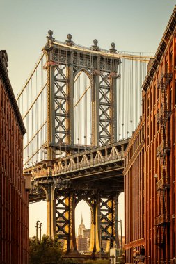 Manhattan Köprüsü, günbatımı, New York