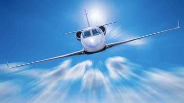 modern özel jet bulutlara karışıyor