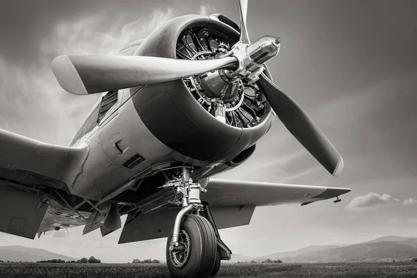 劇的な空に対する歴史的な航空機は — ストック写真