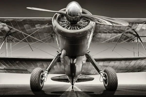Historické Letadlo Dráze Připravené Startu — Stock fotografie