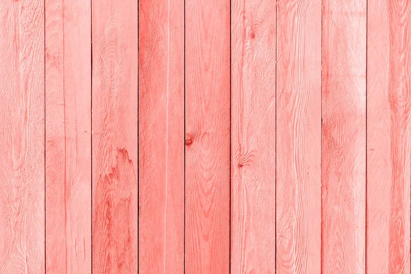 Tábuas de madeira pintadas na moda coral cor-de-rosa do ano 2019, fundo, textura — Fotografia de Stock