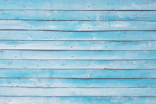 Stará zeď z malovaných modrých desek, pozadí, textury — Stock fotografie