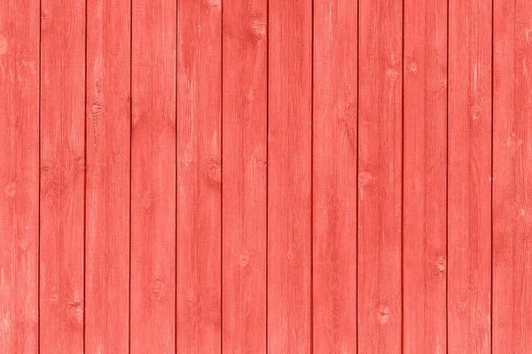 Dřevěné desky malované trendy korálově růžová barva roku 2019, pozadí, textura — Stock fotografie