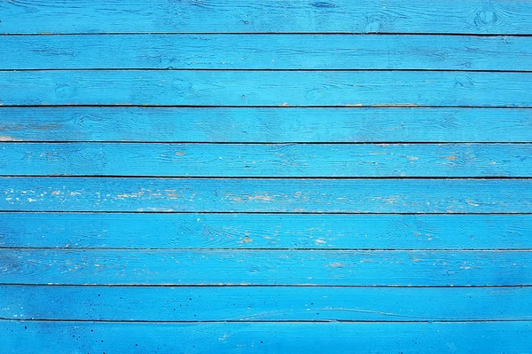 Stará zeď z malovaných modrých prken, pozadí, textury — Stock fotografie