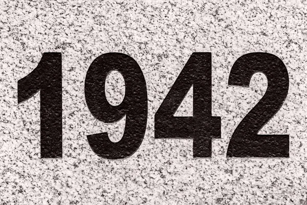 Numbers 1942 on a marble slab — Stock Photo, Image