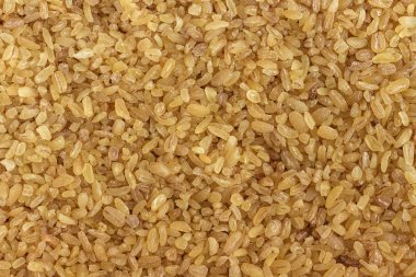 Bulgur taneleri yakın çekim. Arka plan, doku