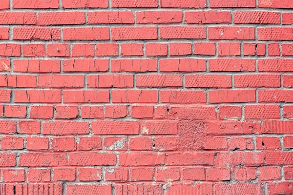 Alte Ziegelwand mit rosa Farbe als Hintergrund oder Textur bemalt — Stockfoto