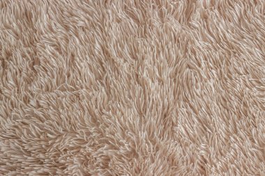 Uzun kazık, bej renkli polyester kabarık ekose