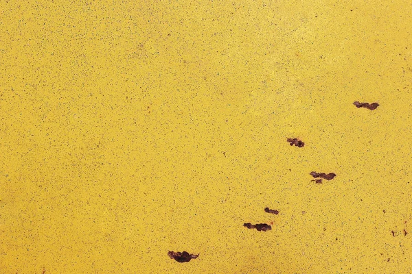 Surface Old Yellow Metal Peeling Paint Rust Spots — Stock Photo, Image