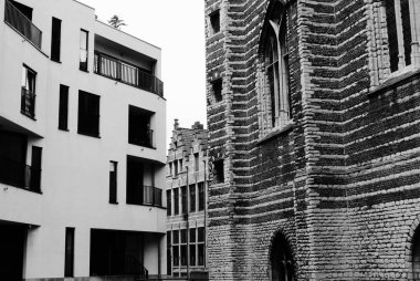 Antwerp, Belçika 'da eski ve yeni mimari.