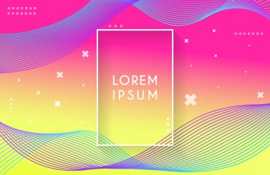 Dalgalı çizgiler desenli minimal geometrik arka plan. Geometrik şekiller kompozisyonu. Eps10 vektörü.