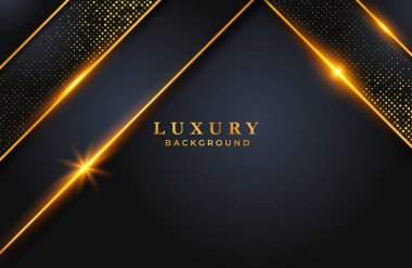 Altın parçacıkları olan soyut lüks arka plan. Davetiye, kapak ve arkaplan için grafik tasarım şablonu. Zarif dekorasyon