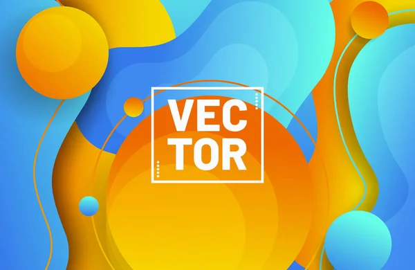 Fondo líquido azul y amarillo abstracto. Composición de formas líquidas abstractas. Eps10 vector . — Vector de stock