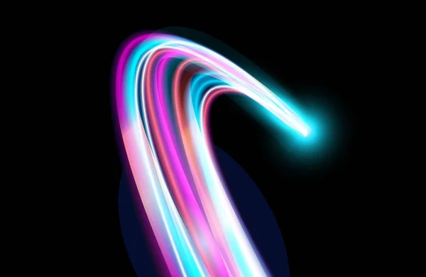 Abstract Kleurrijke Lichtpaden Met Bewegingsvervaging Snelheidsvervaging Futuristisch Neonlicht Effect Snelheid — Stockvector