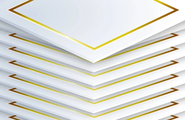 Роскошный Элегантный Белый Фон Золотым Украшением Абстрактная Футуристическая Геометрическая Концепция — стоковый вектор