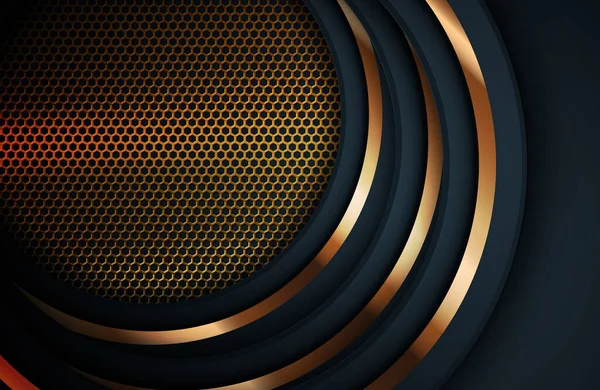 Modern Kapak Tasarımı Afiş Tasarımı Siyah Geometrik Parıldayan Altın Desenli — Stok Vektör