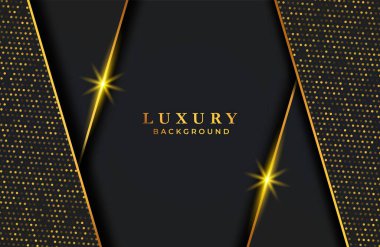 Altın parçacıkları olan soyut lüks arka plan. Davetiye, kapak ve arkaplan için grafik tasarım şablonu. Zarif dekorasyon