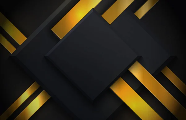Luxus Schwarz Und Gold Abstrakten Geometrischen Hintergrund — Stockvektor