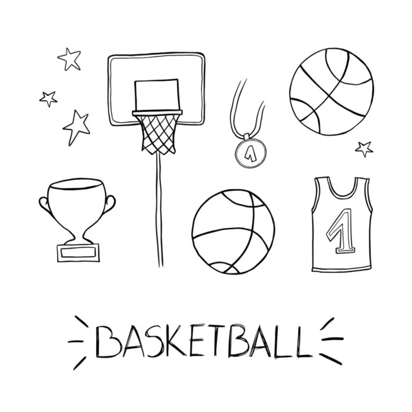 Iconos de baloncesto vectorial . — Vector de stock