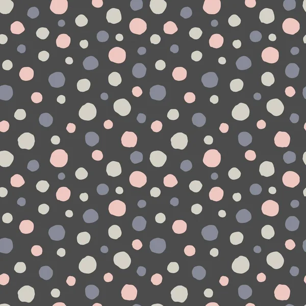 Pastel Dots Gray Background Seamless Hand Drawn Pattern Can Used — Stock Vector