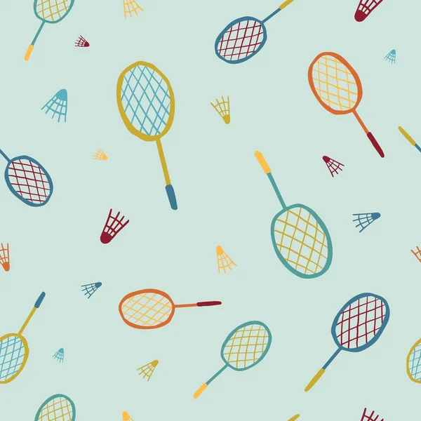 Batminton sömlös bakgrund. — Stock vektor