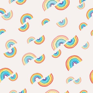 Bej arka planda gökkuşağı deseni. 