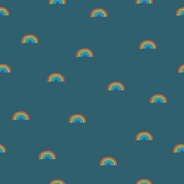 Yemyeşil arka planda gökkuşağı deseni. 