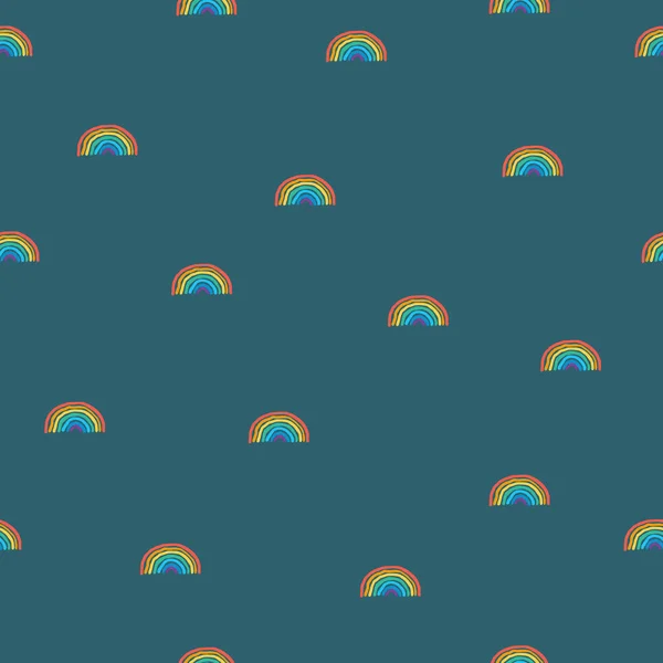Rainbows pattern on lush background. — Stock Vector