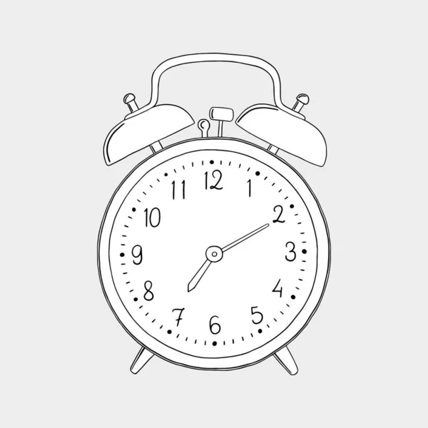 Alarm clock. Clock on white background. — Stock Vector