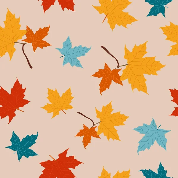 Outono, colorido padrão sem costura folha de bordo . —  Vetores de Stock