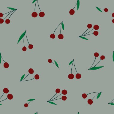 Kiraz sorunsuz arka plan. Bitki desen, tekstil, duvar kağıdı, web, kart için kullanılabilir.